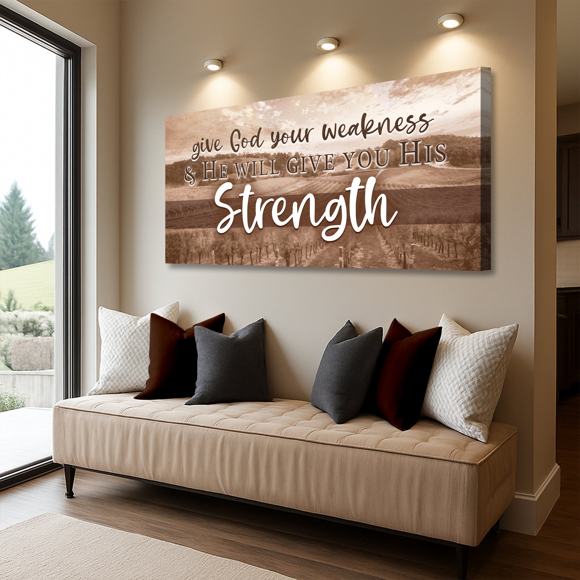 Give God your Weakness Faith Wall Sign