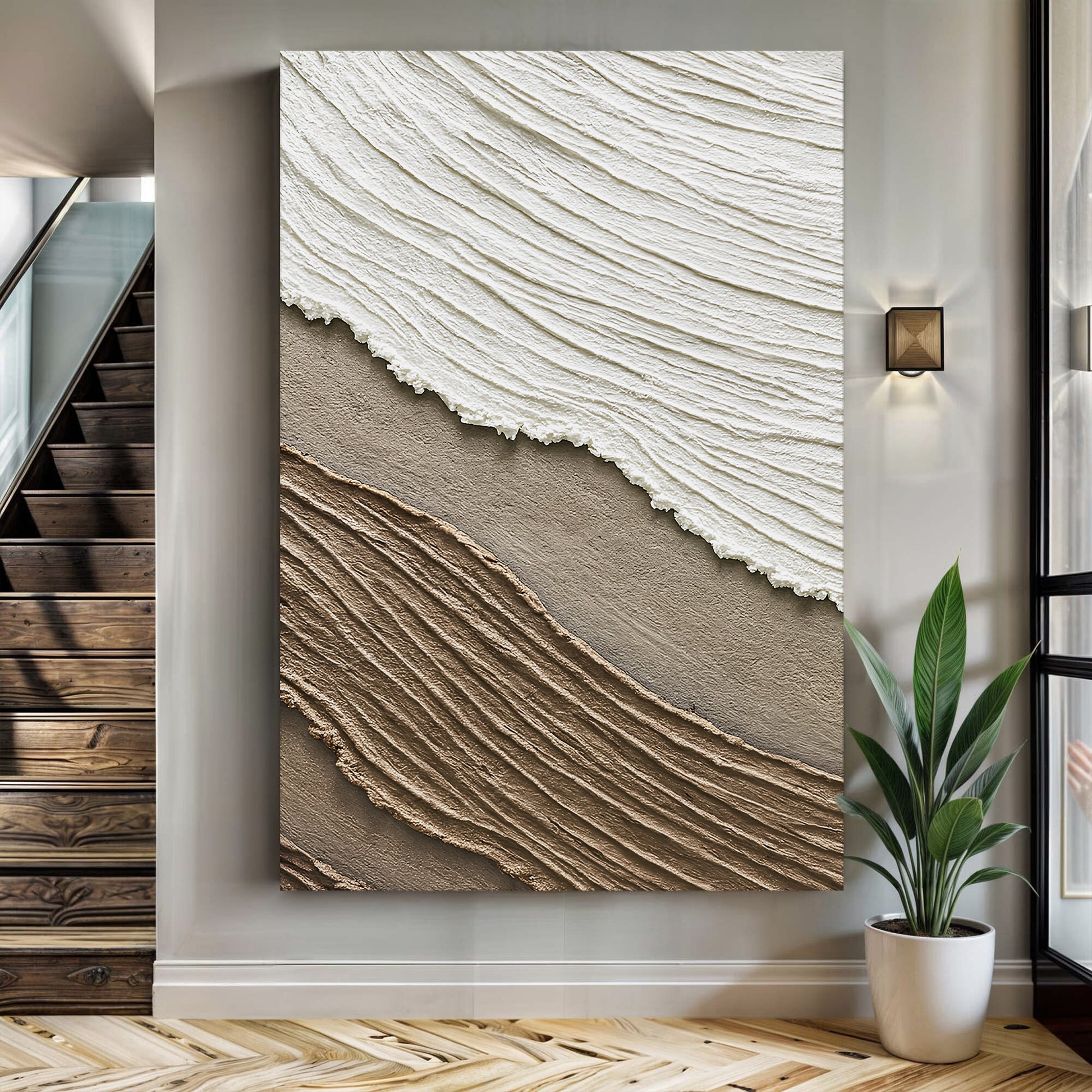 Neutral Waves Abstract Wall Art
