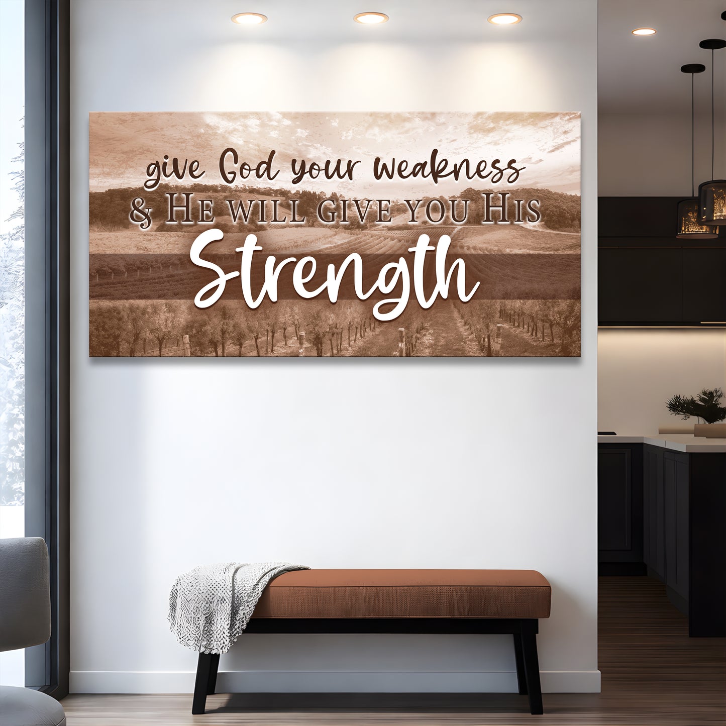 Give God your Weakness Faith Wall Sign