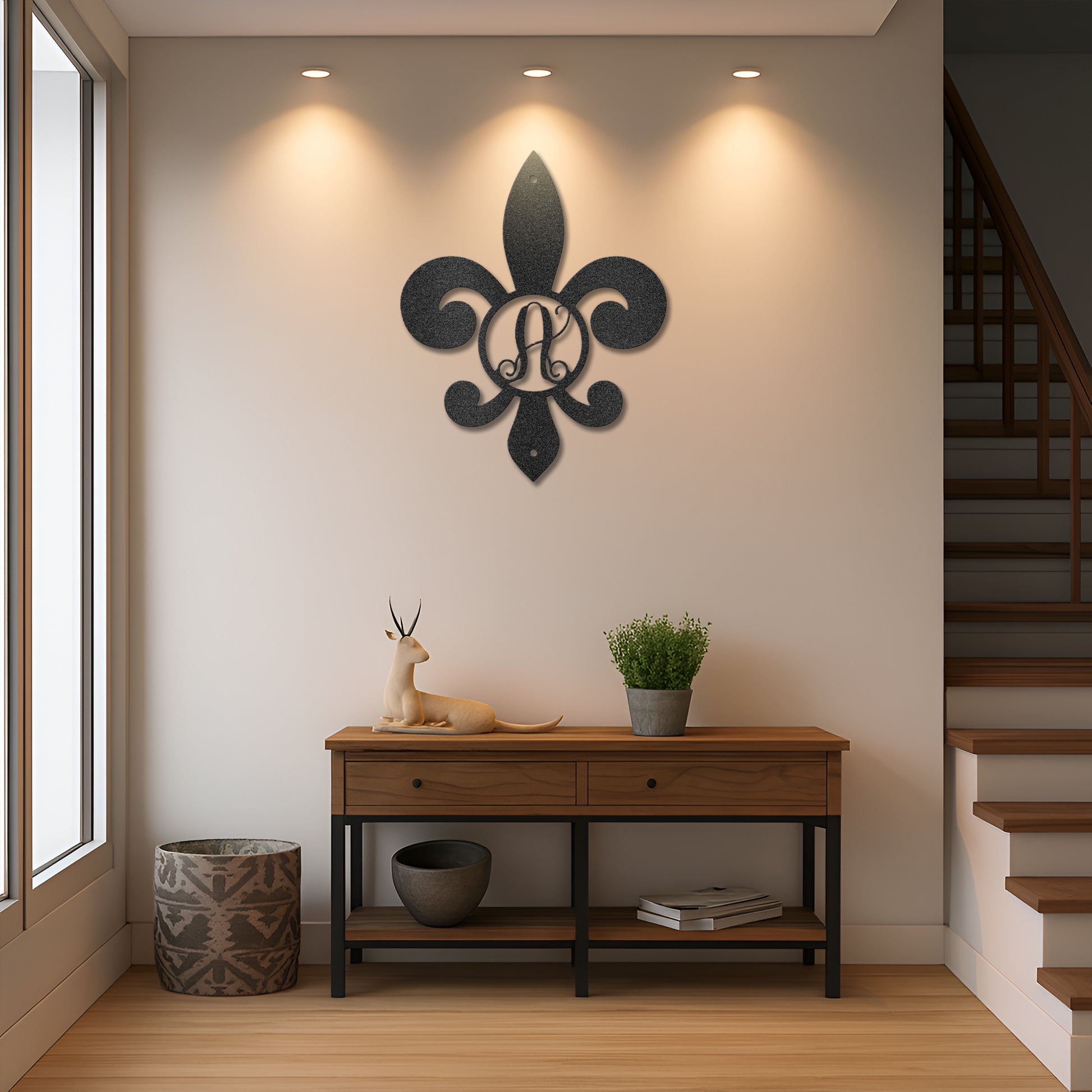 Fleur De Lis Initial - Steel Sign