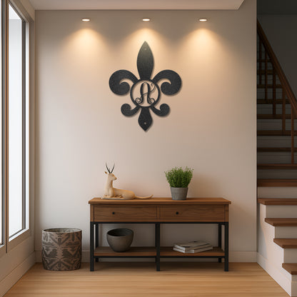 Fleur De Lis Initial - Steel Sign