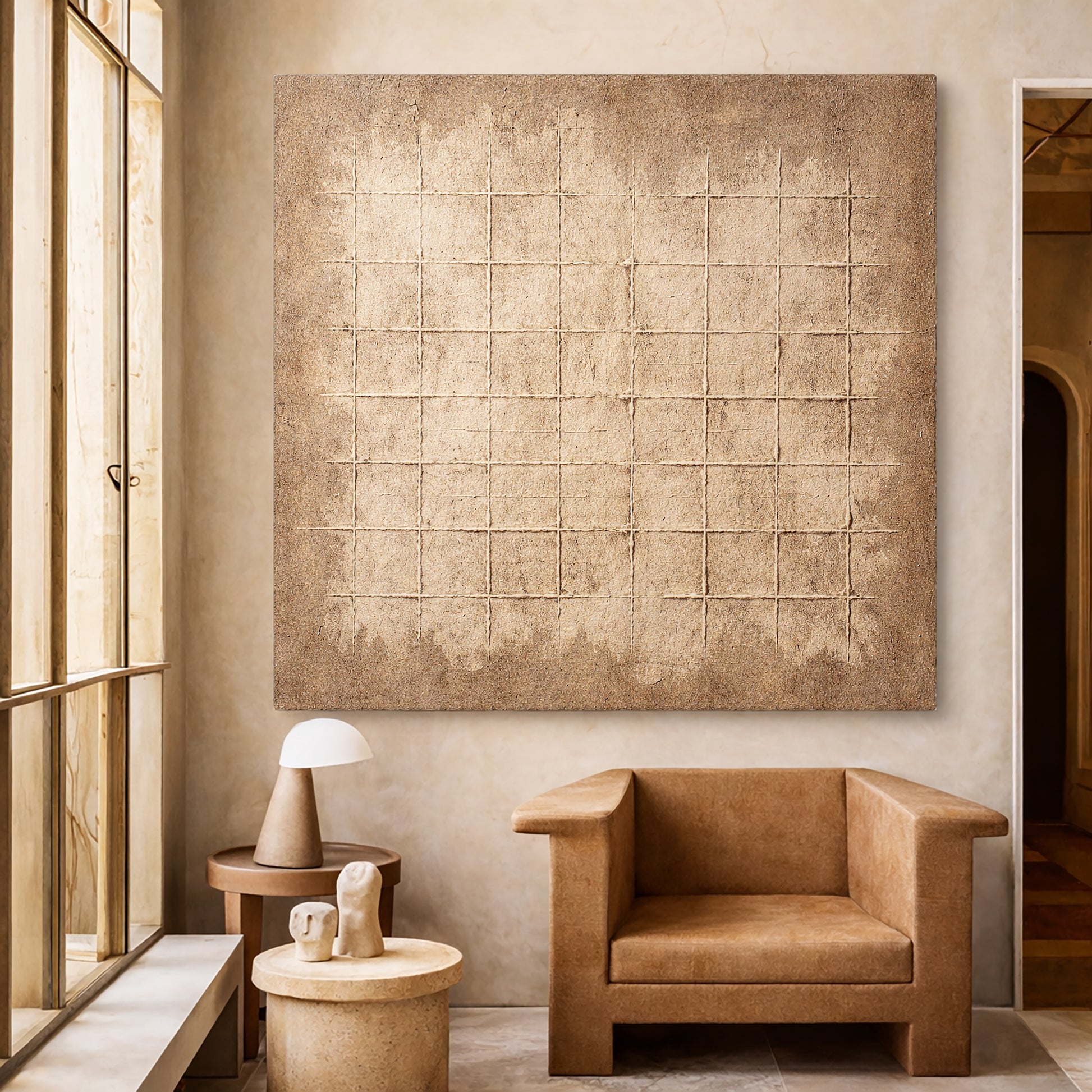 Earthen Grid Framework Wall Art