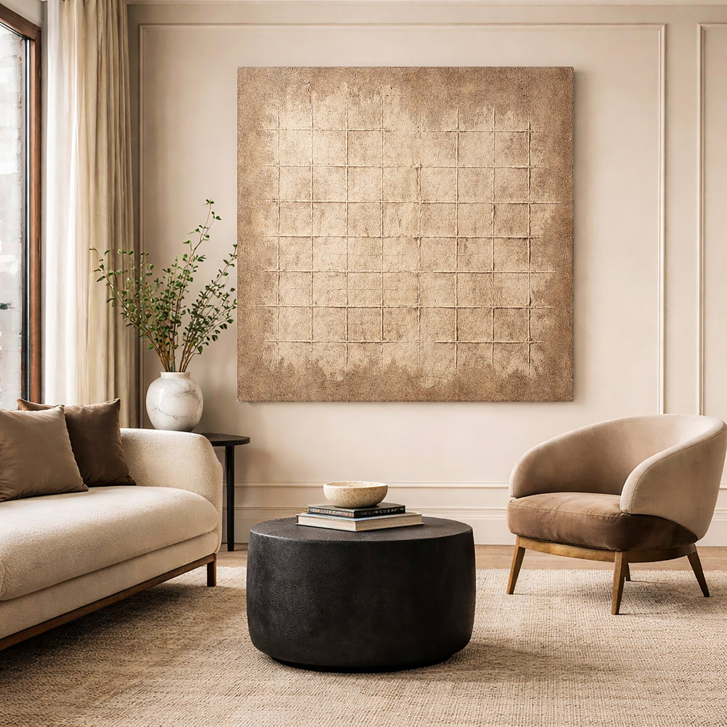 Earthen Grid Framework Wall Art
