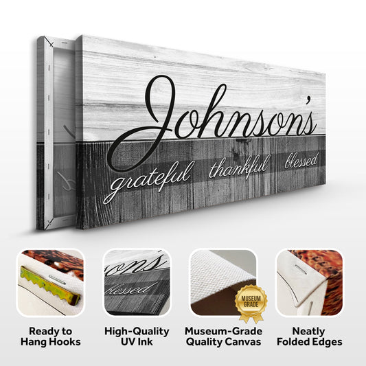 Family Grateful Sign Style 1 - Image by Tailored Canvases
