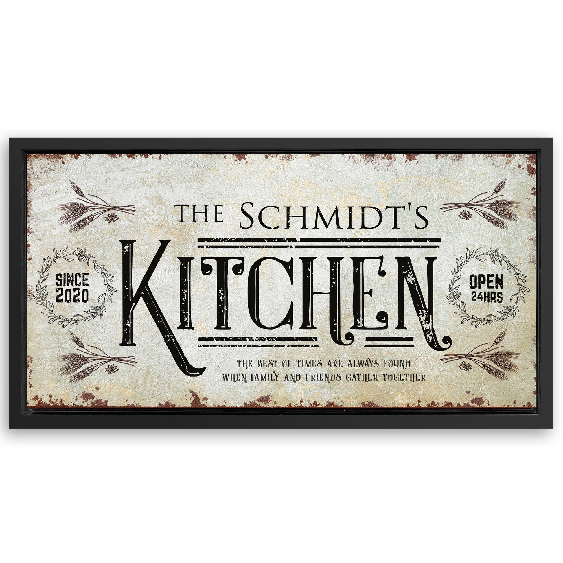 Save 33% When You Add A Frame To Your 20x10 Kitchen Sign II Canvas Now
