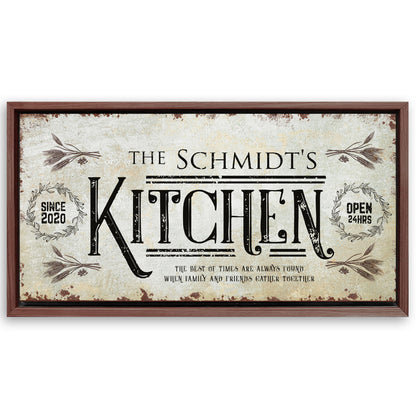 Save 33% When You Add A Frame To Your 20x10 Kitchen Sign II Canvas Now