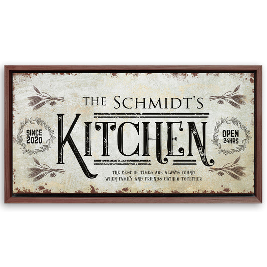 Save 33% When You Add A Frame To Your 60x30 Kitchen Sign II Canvas Now
