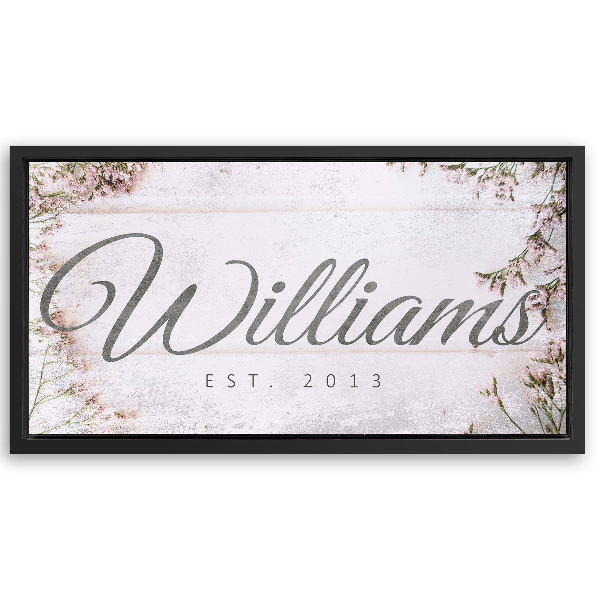 Save 33% When You Add A Frame To Your 48x24 Family Name Sign Canvas Now