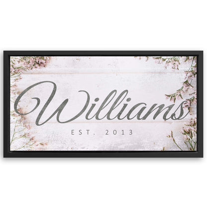 Save 33% When You Add A Frame To Your 48x24 Family Name Sign Canvas Now