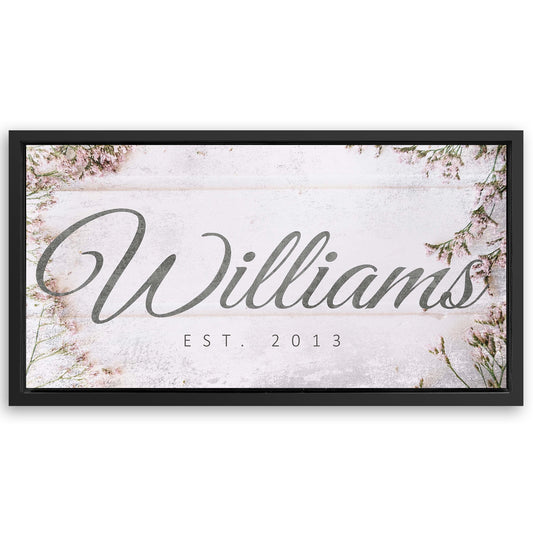 Save 33% When You Add A Frame To Your 48x24 Family Name Sign Canvas Now