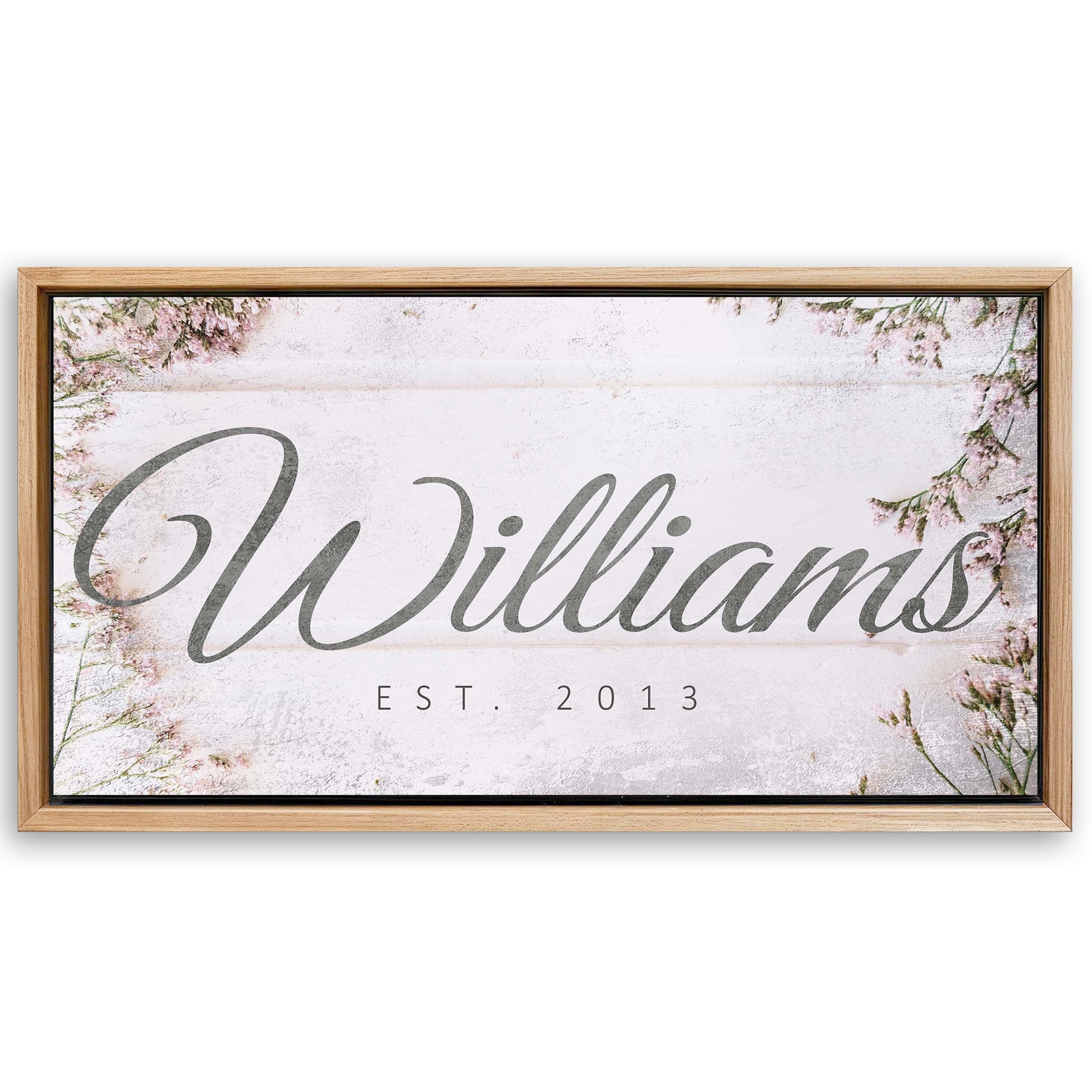Save 33% When You Add A Frame To Your 48x24 Family Name Sign Canvas Now