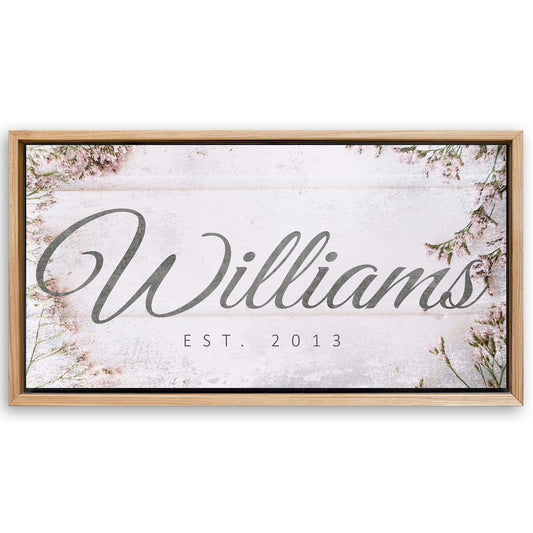Save 33% When You Add A Frame To Your 48x24 Family Name Sign Canvas Now