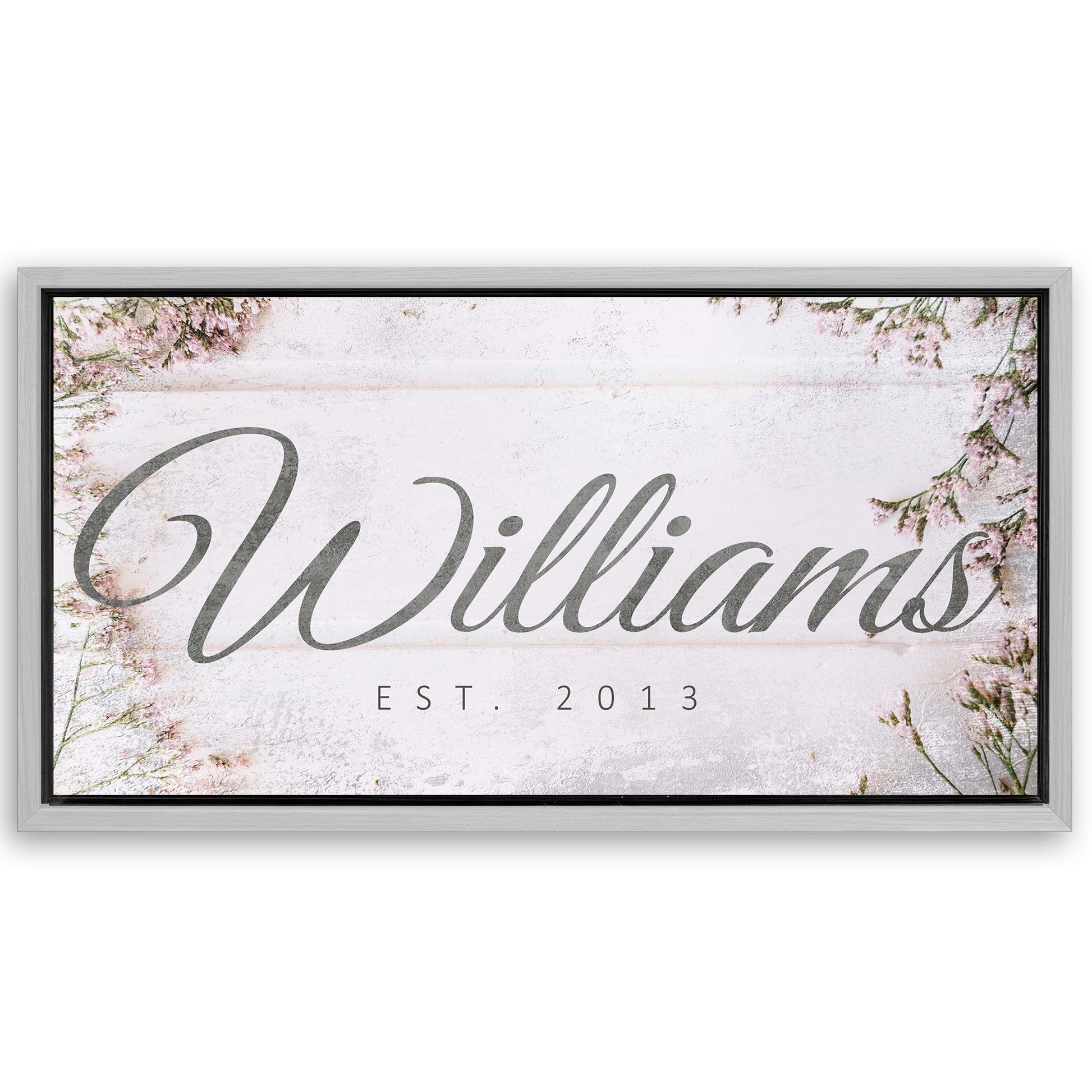 Save 33% When You Add A Frame To Your 48x24 Family Name Sign Canvas Now