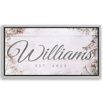 Save 33% When You Add A Frame To Your 48x24 Family Name Sign Canvas Now