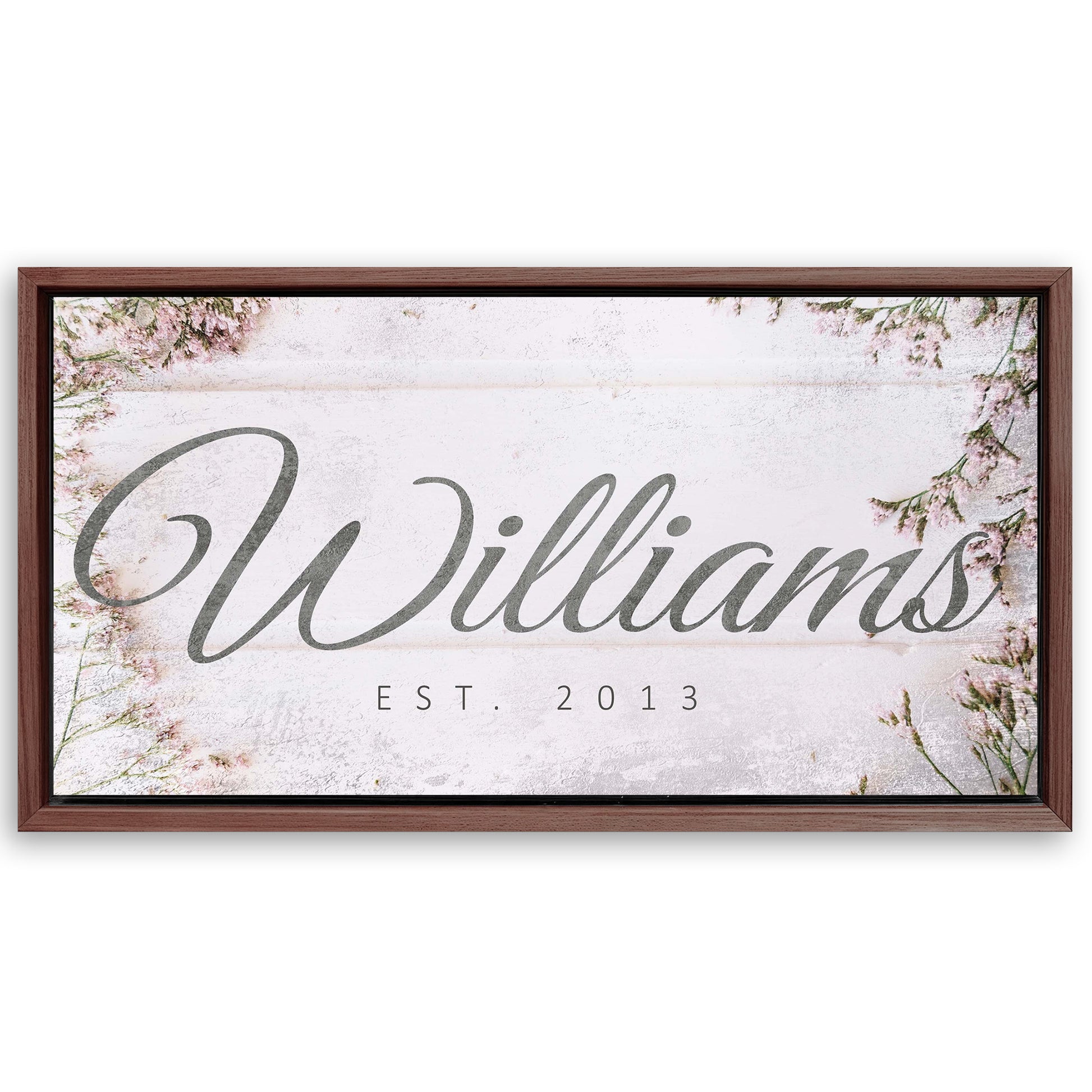 Save 33% When You Add A Frame To Your 48x24 Family Name Sign Canvas Now