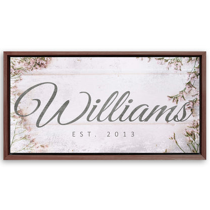 Save 33% When You Add A Frame To Your 48x24 Family Name Sign Canvas Now