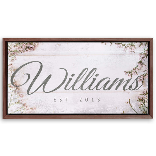 Save 33% When You Add A Frame To Your 48x24 Family Name Sign Canvas Now