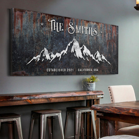 Family Mountain Home - Personalized Huge Canvas Style 3 - Wall Art Image by Tailored Canvases