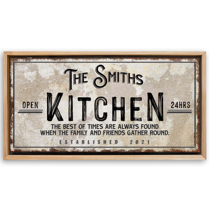 Save 33% When You Add A Frame To Your 48x24 Family Kitchen Sign Canvas Now