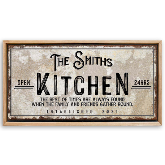 Save 33% When You Add A Frame To Your 20x10 Family Kitchen Sign Canvas Now