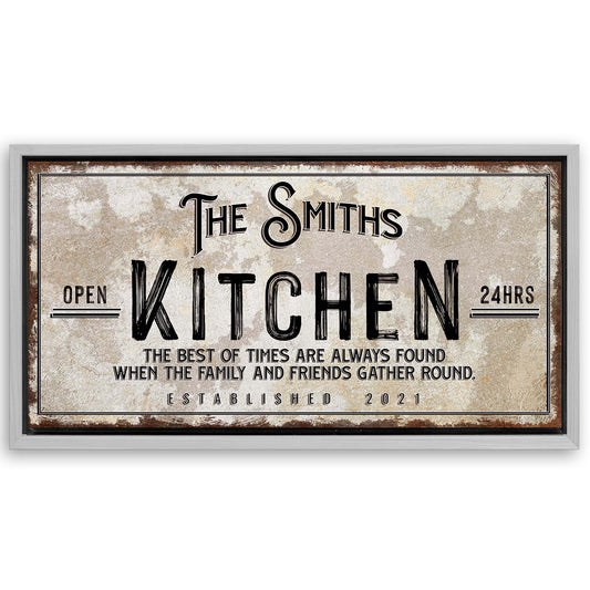 Save 33% When You Add A Frame To Your 48x24 Family Kitchen Sign Canvas Now