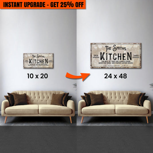 Upgrade Your 20x10 Inches 'Family Kitchen' Canvas To 48x24 Inches