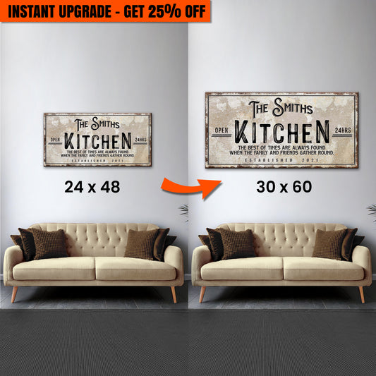 Upgrade Your 48x24 Inches 'Family Kitchen' Canvas To 60x30 Inches