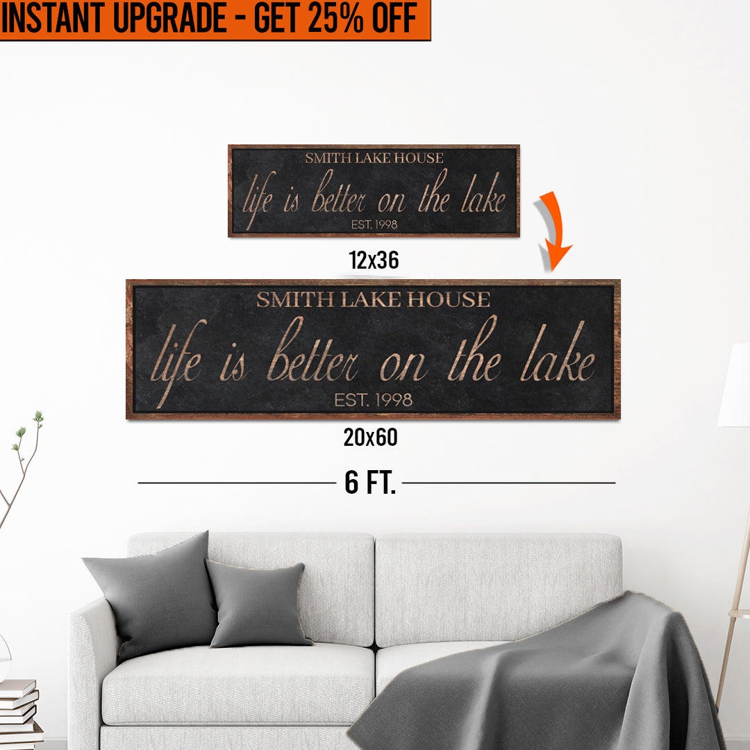 Upgrade Your 'Life Is Better On The Lake' (Style 1) Canvas To 20x60 Inches