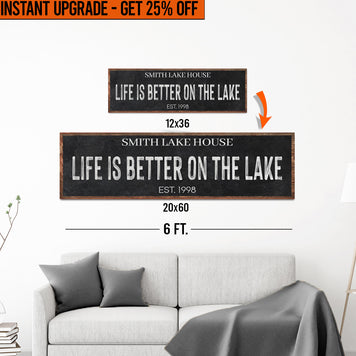 Upgrade Your 'Life Is Better On The Lake' (Style 3) Canvas To 20x60 Inches