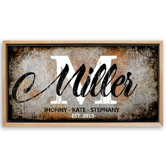 Save 33% When You Add A Frame To Your 20x10 Family Last Name Sign Wall Art Canvas Now
