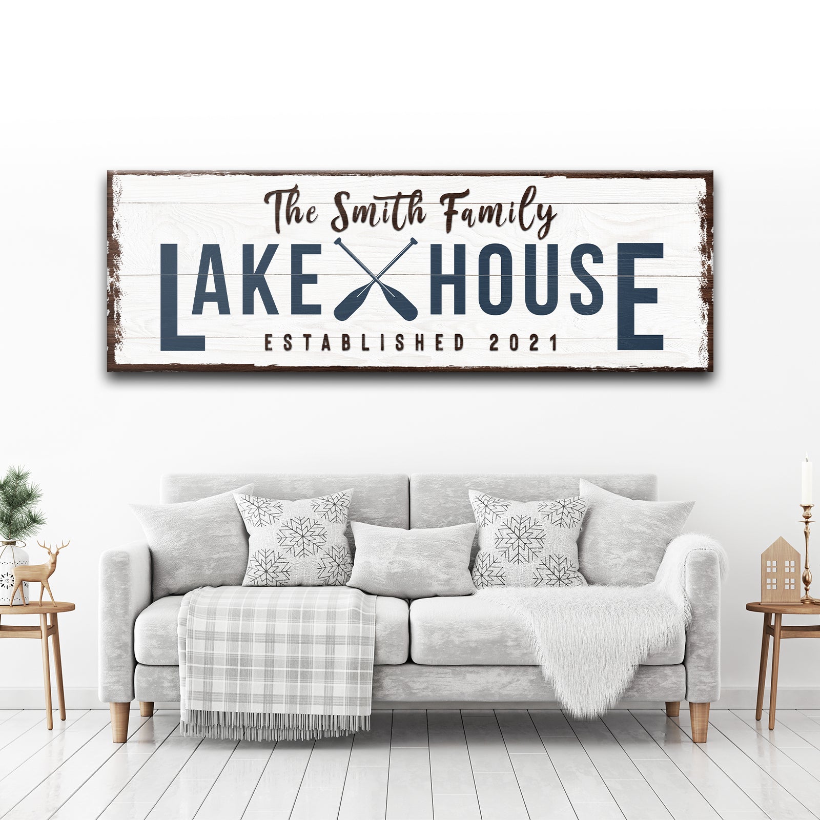 Family Lake House Sign IV Style 3 - Image by Tailored Canvases