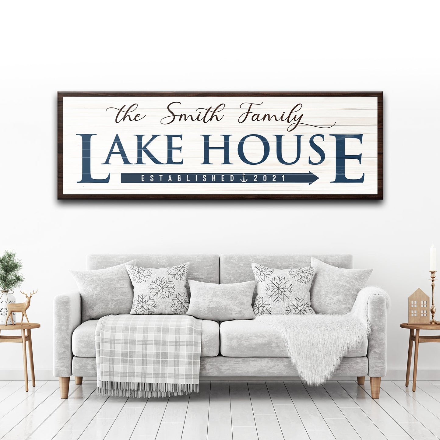 Family Lake House Sign IV Style 4 - Image by Tailored Canvases