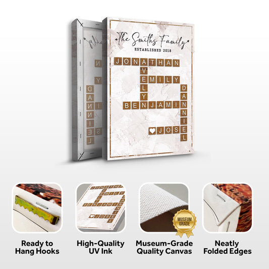 Scrabble Family Names Sign