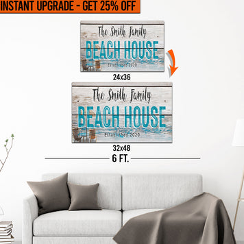 Upgrade Your 36x24 Inches 'Beach House' Canvas To 48x32 Inches