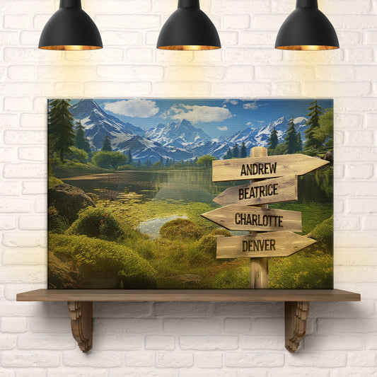 Family Names Mountain Sign