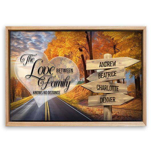 Save 33% When You Add A Frame To Your 36x24 Love Between Family Names Sign Canvas Now