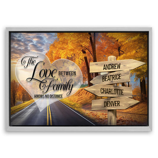 Save 33% When You Add A Frame To Your 36x24 Love Between Family Names Sign Canvas Now