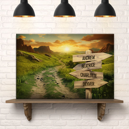 Winding Road Family Names Sign