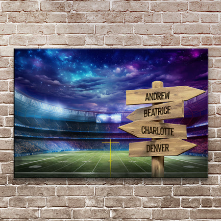 Football Field Family Names Sign