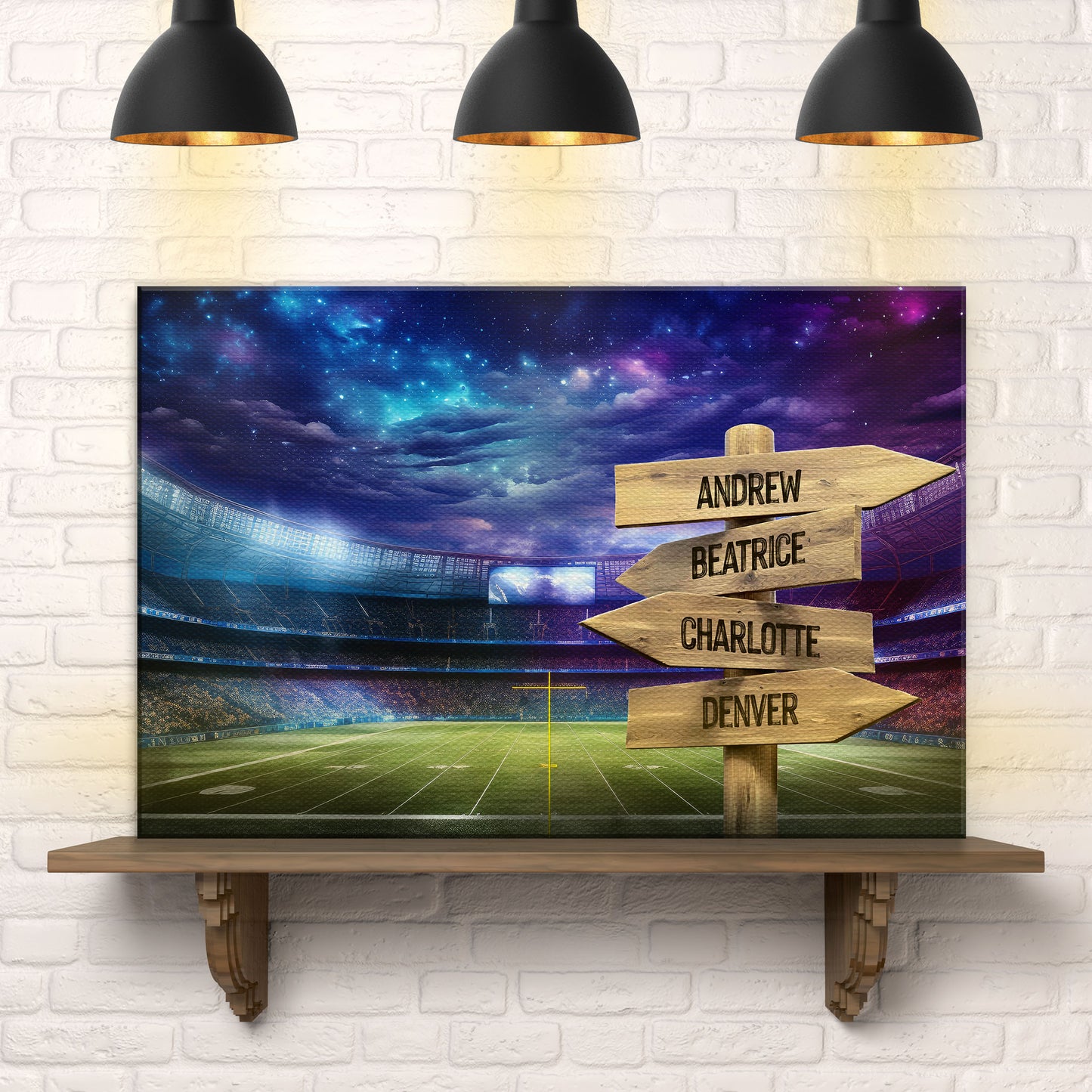 Football Field Family Names Sign