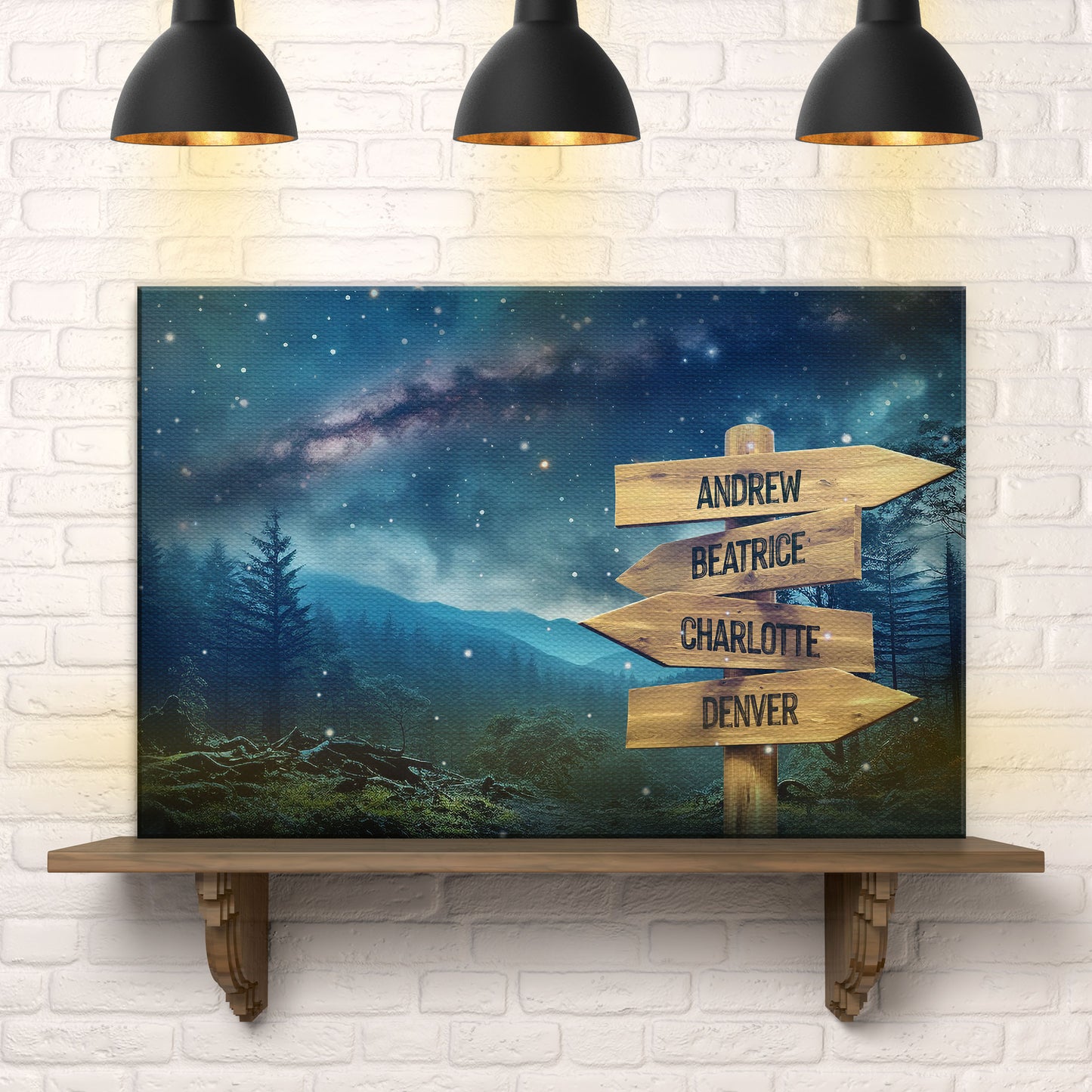 Starry Sky Family Names Sign