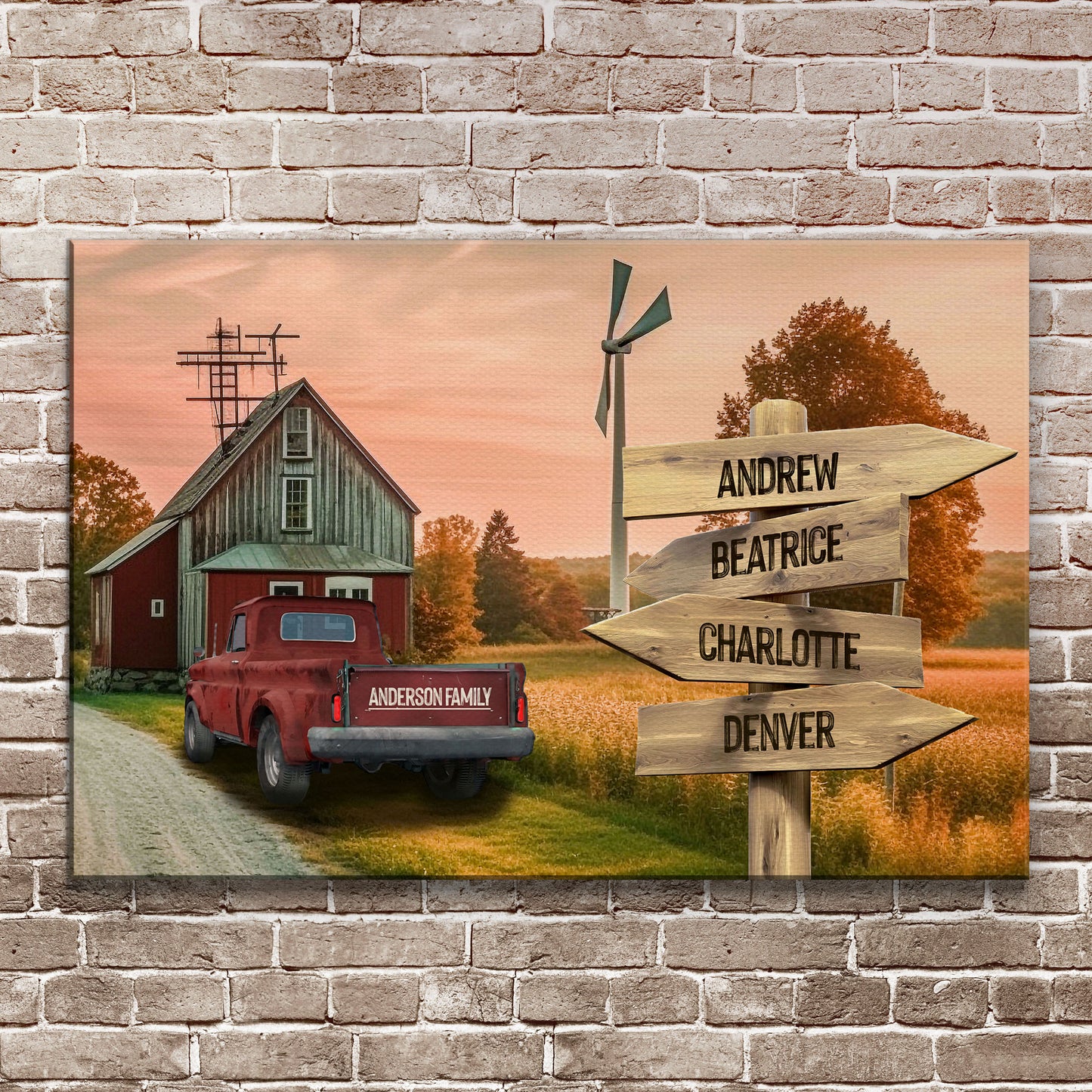 Old Truck Barn Family Names Sign