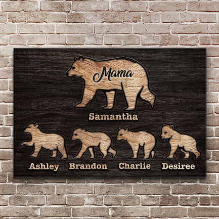 Mother's Day Sign Mother Bear and Cubs