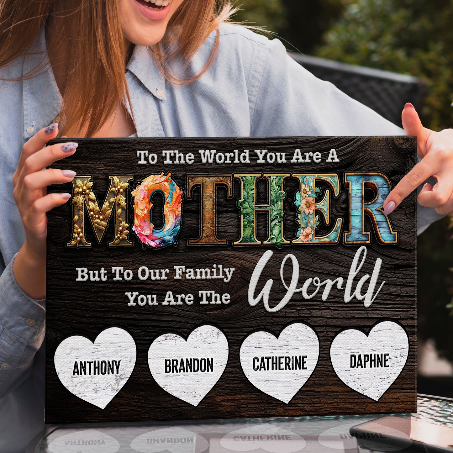 Mother's Day Sign To Our Family You Are The World