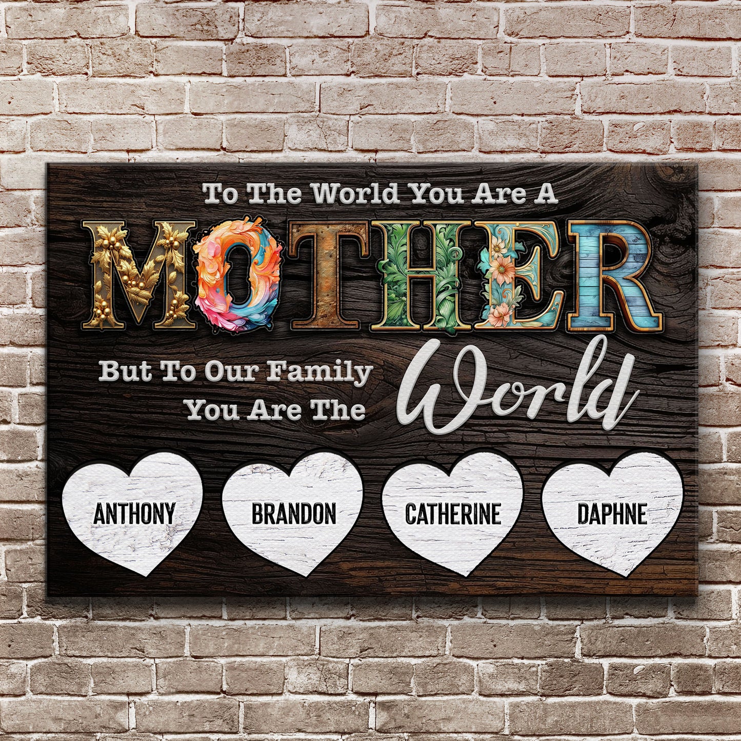 Mother's Day Sign To Our Family You Are The World