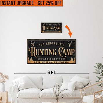 Upgrade Your 10x20 Inches 'Family Hunting Camp' To 24x48 Inches Canvas