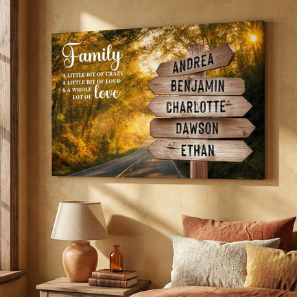 Family Whole Lot Of Love Autumn Road Wall Sign