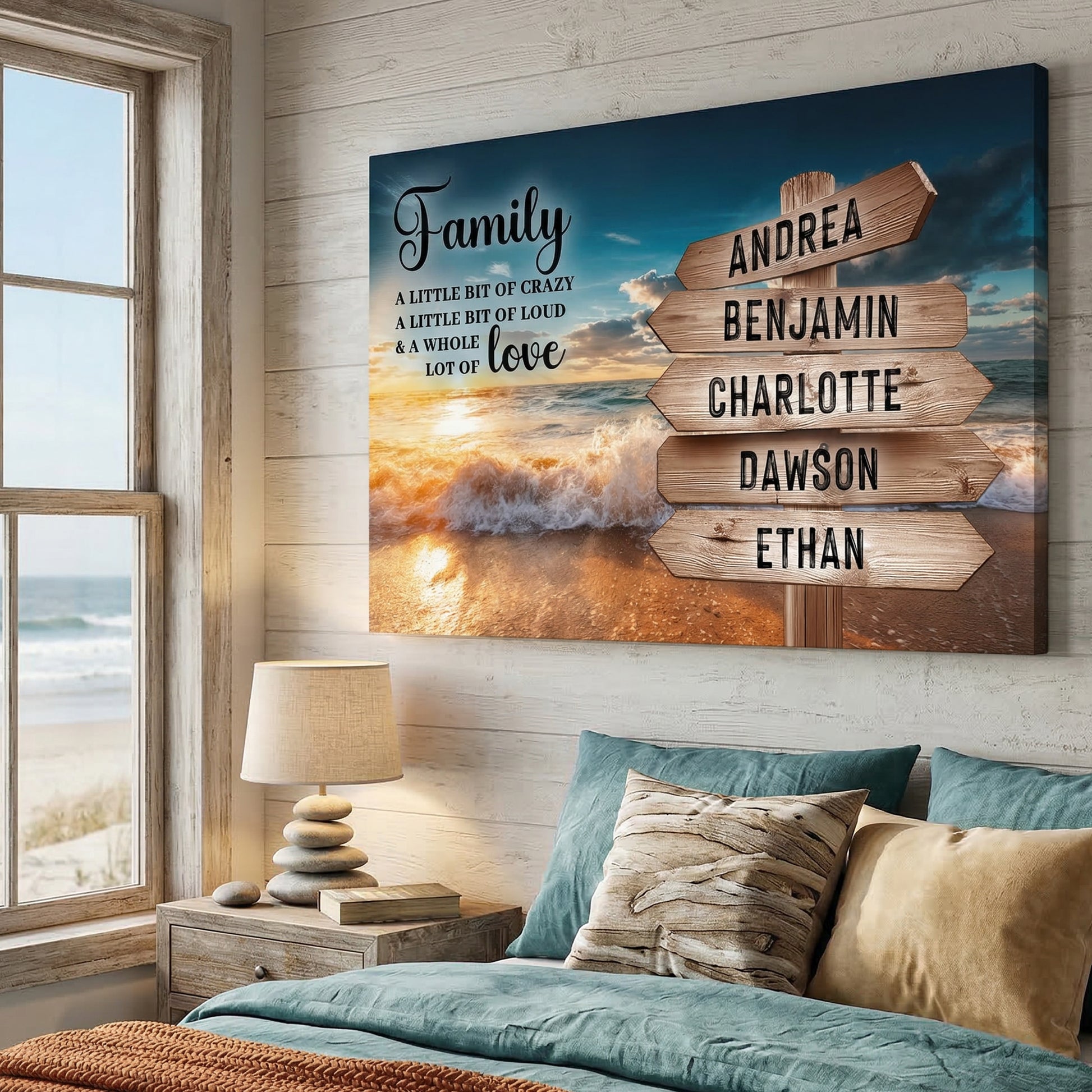 Family Whole Lot Of Love Ocean Sunset Wall Sign