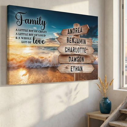 Family Whole Lot Of Love Ocean Sunset Wall Sign