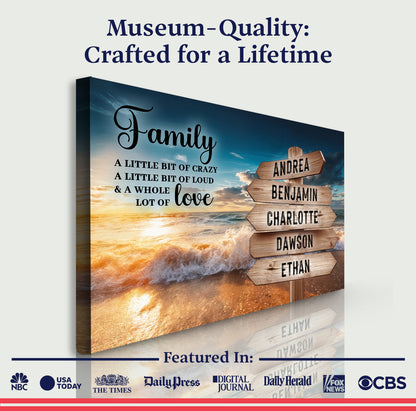 Family Whole Lot Of Love Ocean Sunset Wall Sign